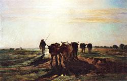 constant troyon Cattle Going to Work;Impression of Morning